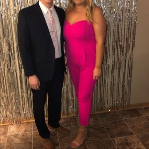Hot pink jumpsuit